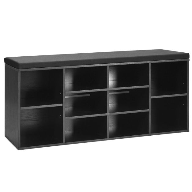 10-Cube Shoe Bench with Padded Cushions