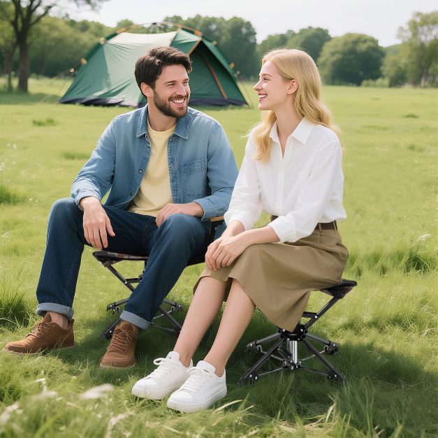 Folding Camping Stool 360° Swivel Hunting Chair