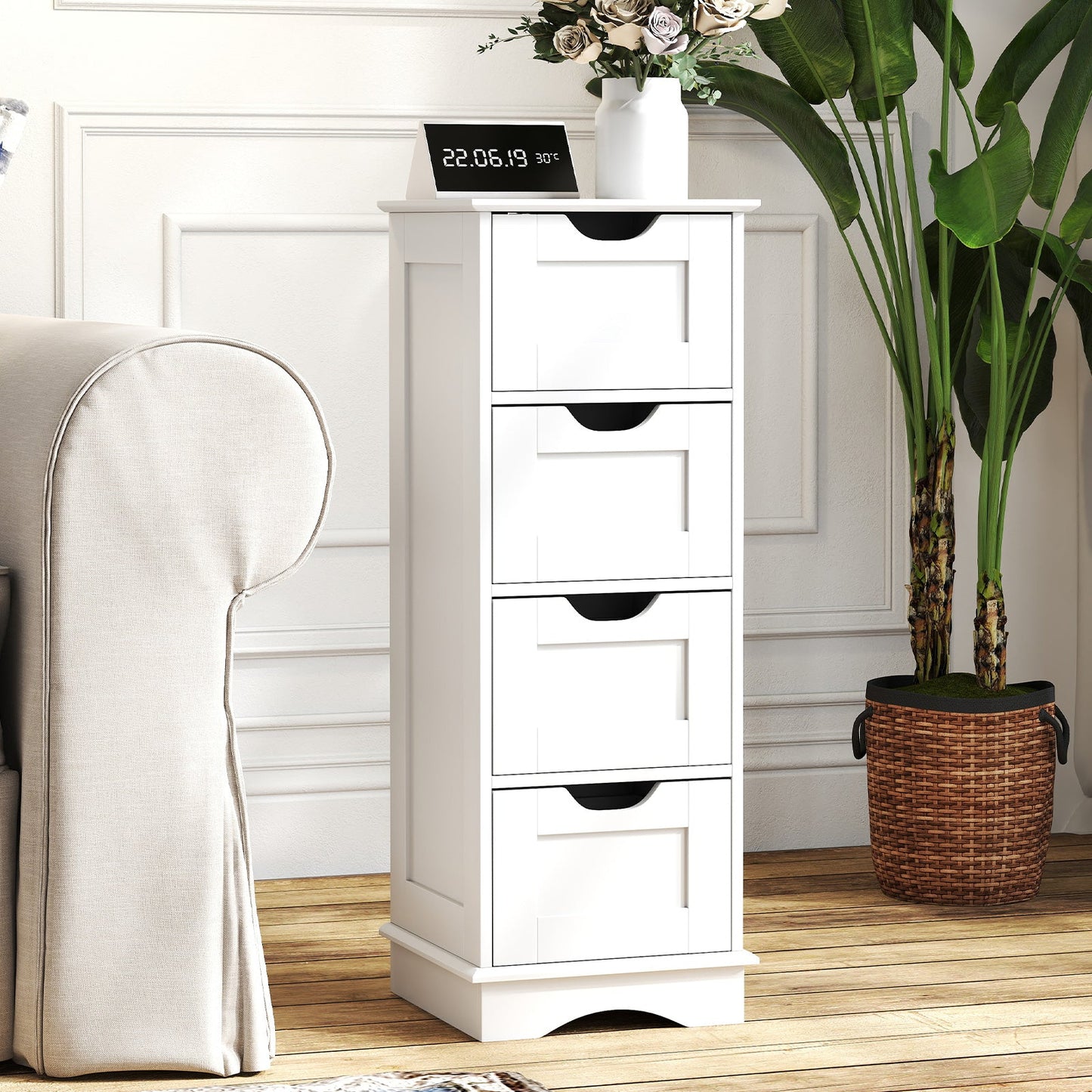 Bathroom Storage Cabinet with 4 Drawers