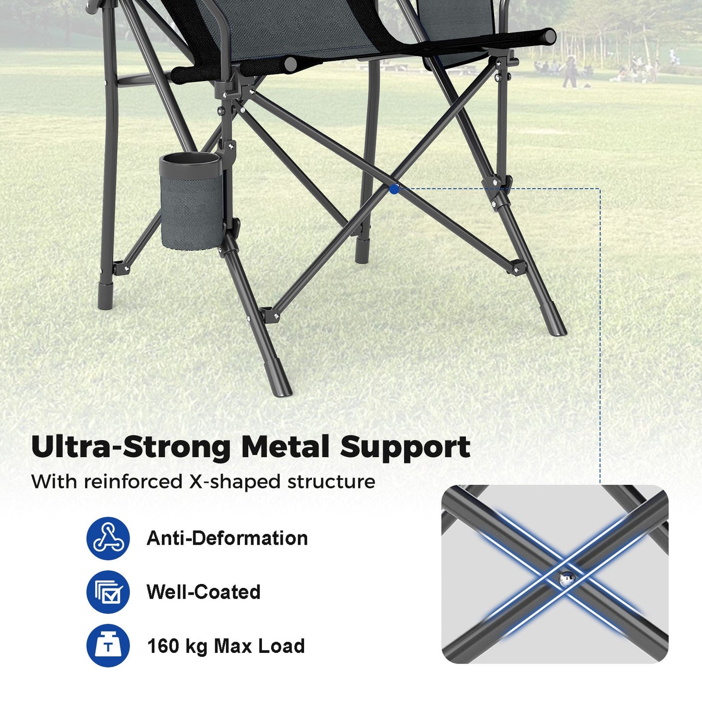 Portable Camping Chair, Outdoor Folding Oxford Cloth Chair