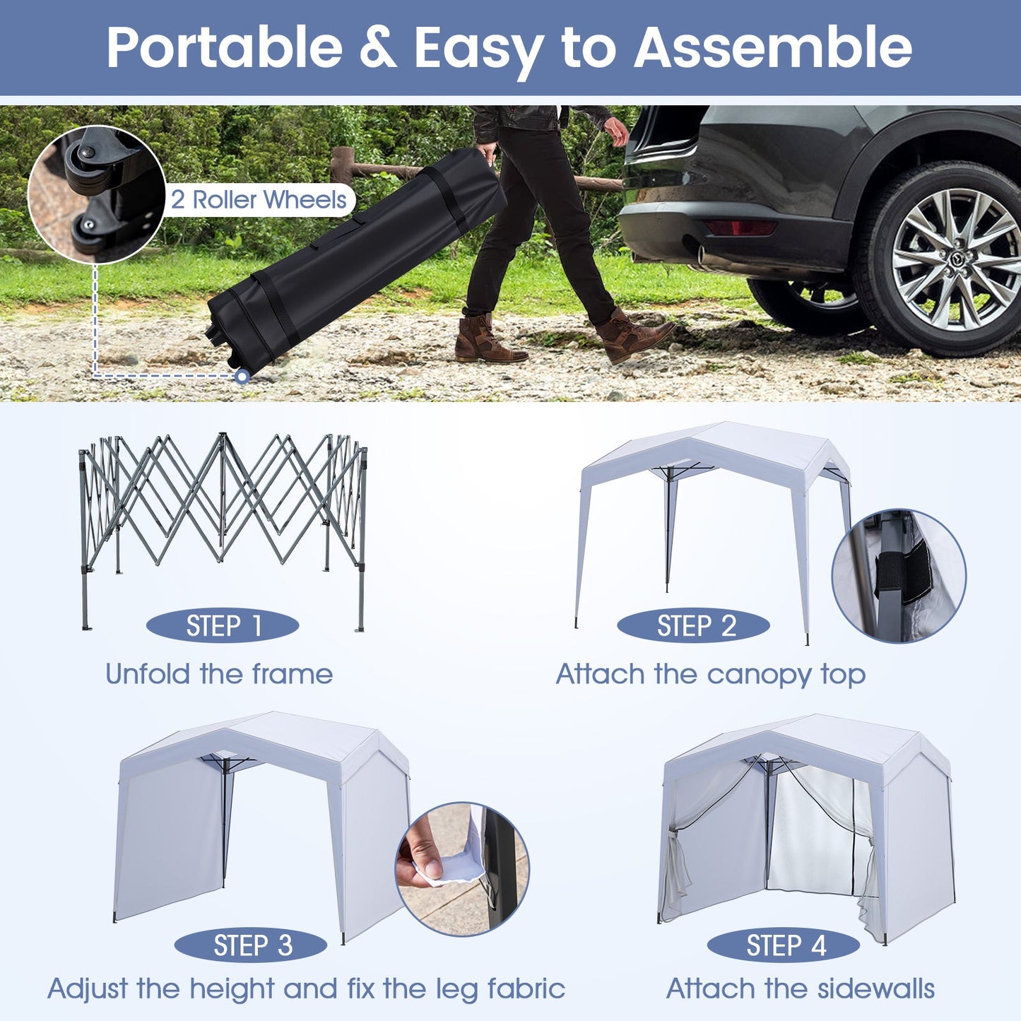 Foldable Screen Patio Shelter Gazebo