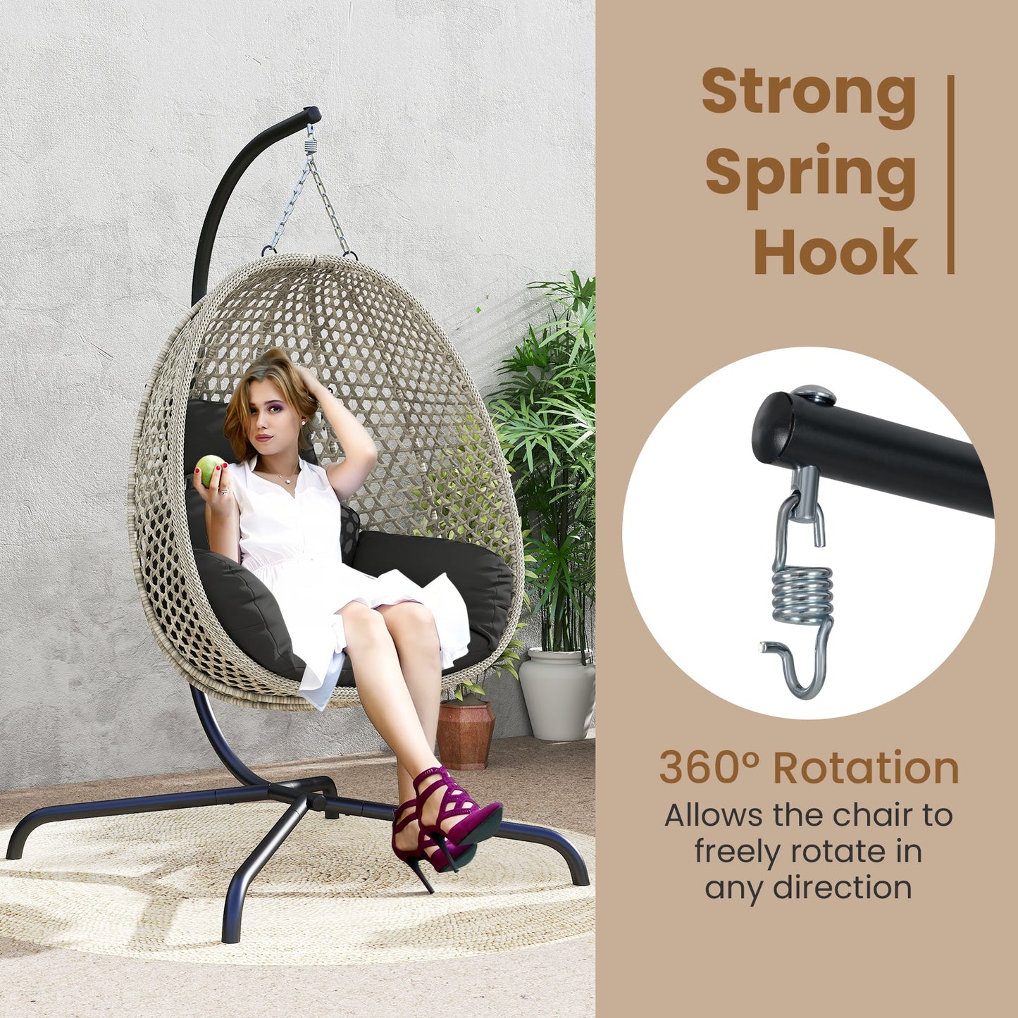 Hammock C-Stand, Heavy Duty Metal Hanging Chair Stand Only