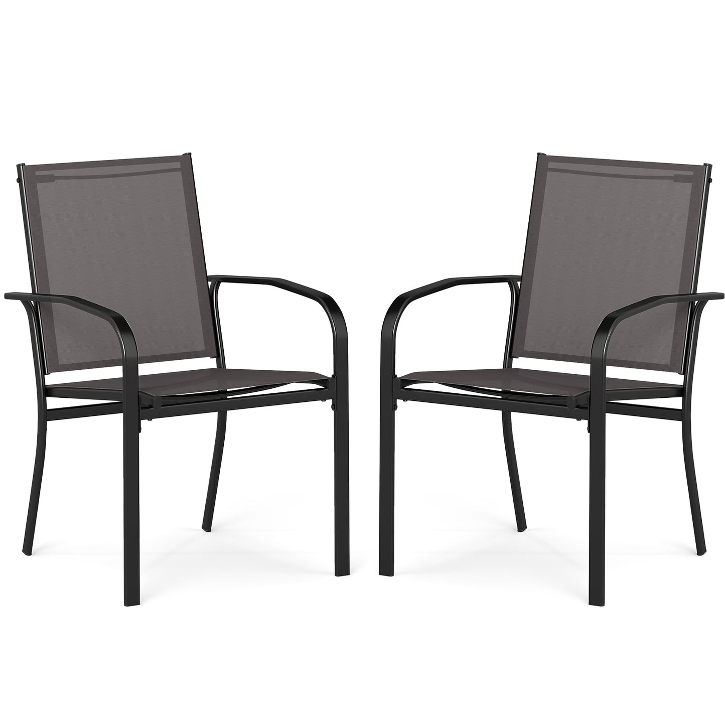 Outdoor Dining Chairs Set of 2 with Breathable Fabric