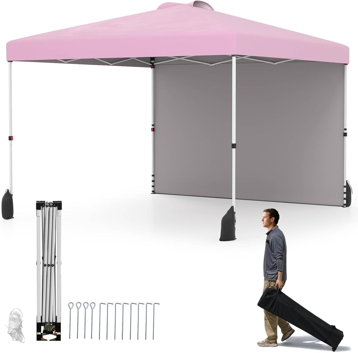 3 x 3 m Pop up Canopy Tent w/ 1 Sidewall