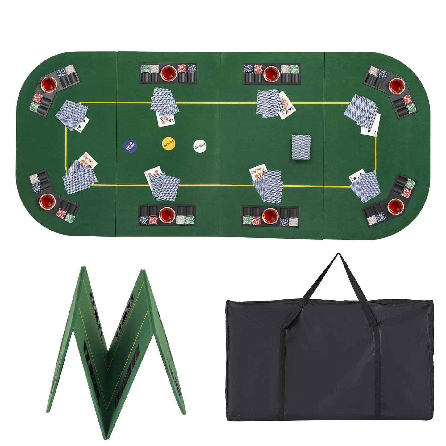 201 x 90 CM 8-Player Foldable Poker Table Top