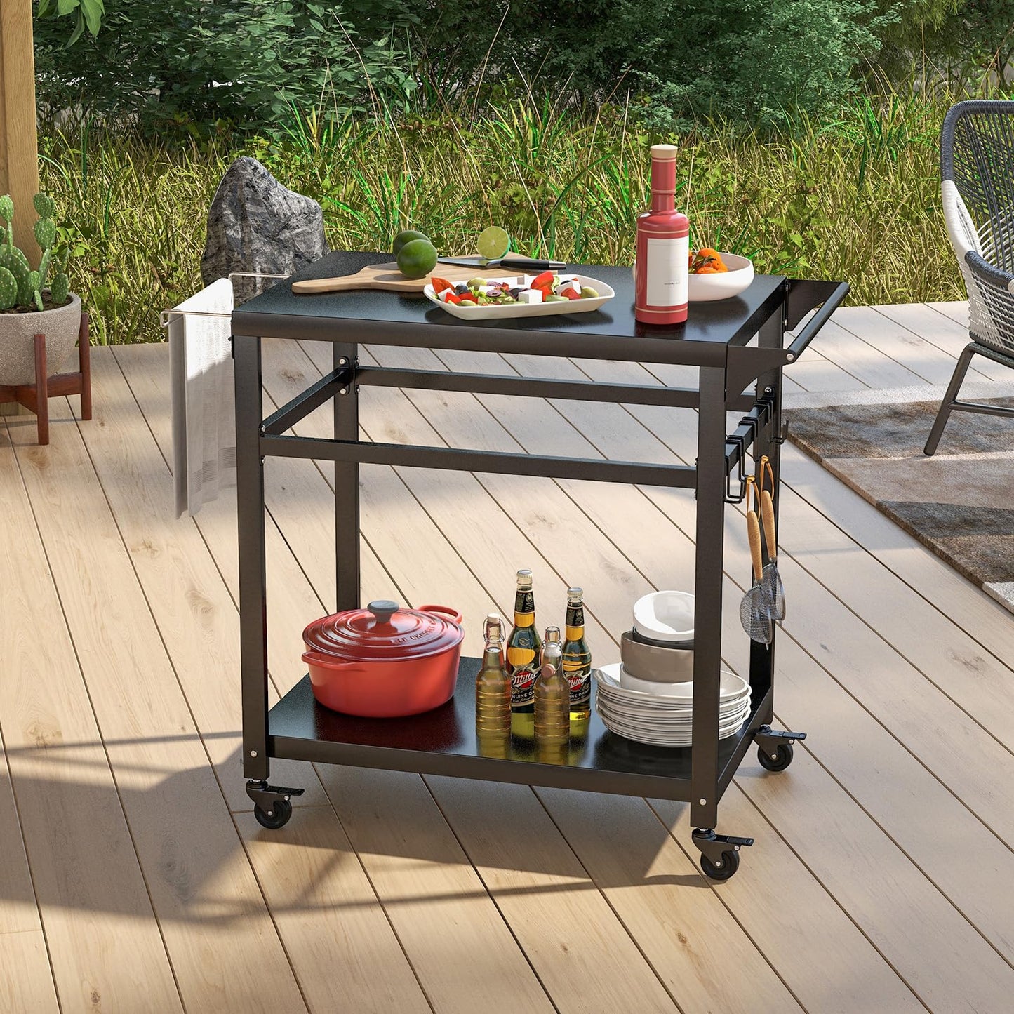Giantex Outdoor Grill Cart - Pizza Oven Stand Table
