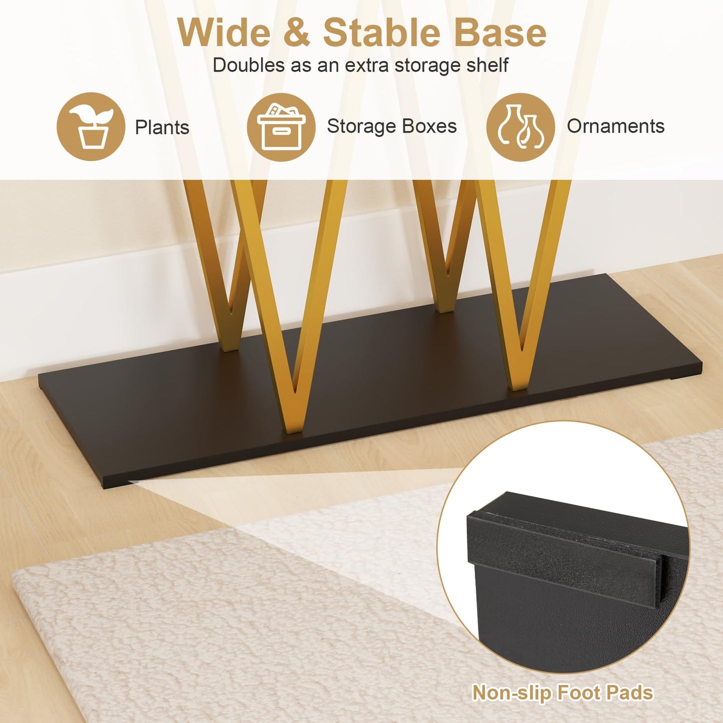 100cm Modern Console Table with Faux Marble Table