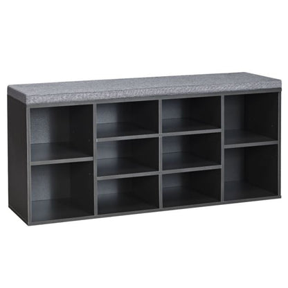 10-Cube Shoe Bench with Padded Cushions
