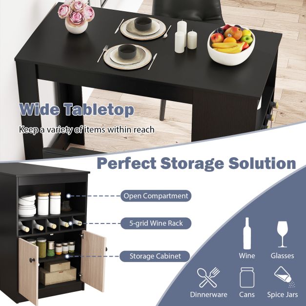 120cm Bar Table with Storage Cabinet