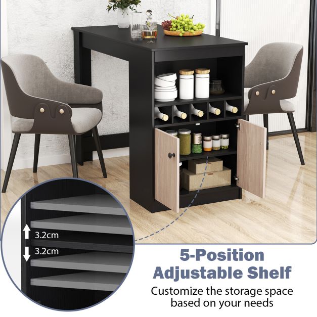 120cm Bar Table with Storage Cabinet