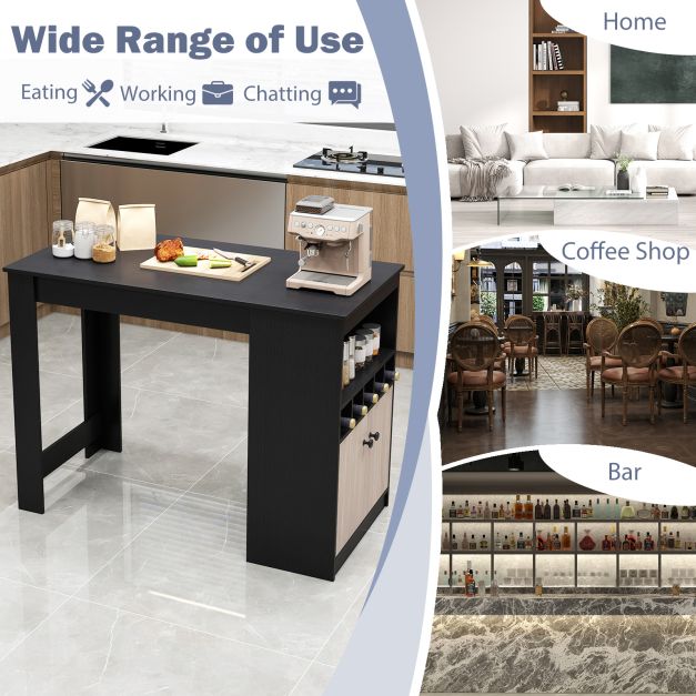 120cm Bar Table with Storage Cabinet