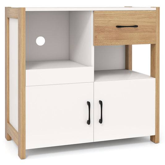 Kitchen Storage Cabinet, Modern Farmhouse Coffee Bar Cabinet with Drawer