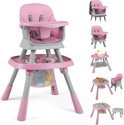 16-in-1 Baby High Chair, Convertible Highchair for Babies and Toddlers