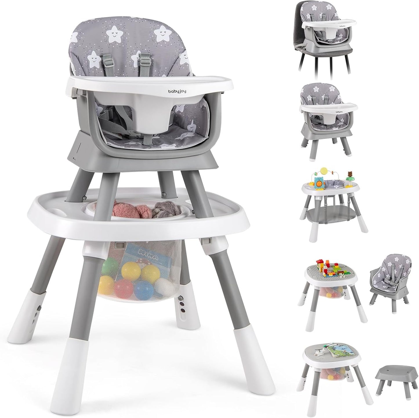 16-in-1 Baby High Chair, Convertible Highchair for Babies and Toddlers