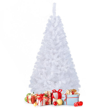 White Christmas Tree, Artificial Xmas Decoration Tree with 650 PVC Branch Tips & Metal Stand