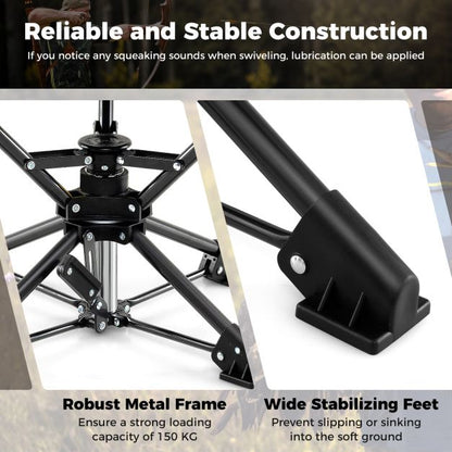 Folding Camping Stool 360° Swivel Hunting Chair
