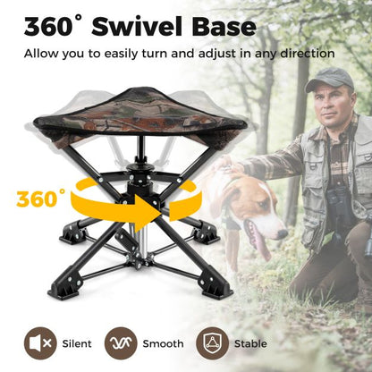 Folding Camping Stool 360° Swivel Hunting Chair