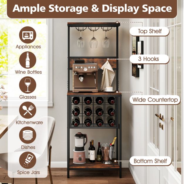 Freestanding Wine Rack Bar Cabinet
