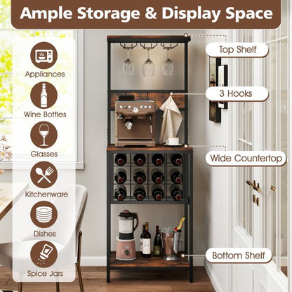 Freestanding Wine Rack Bar Cabinet