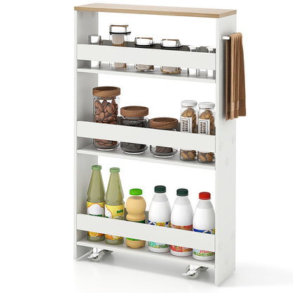 Giantex 4-Tier Slim Storage Cart, Narrow Mobile Serving Cart