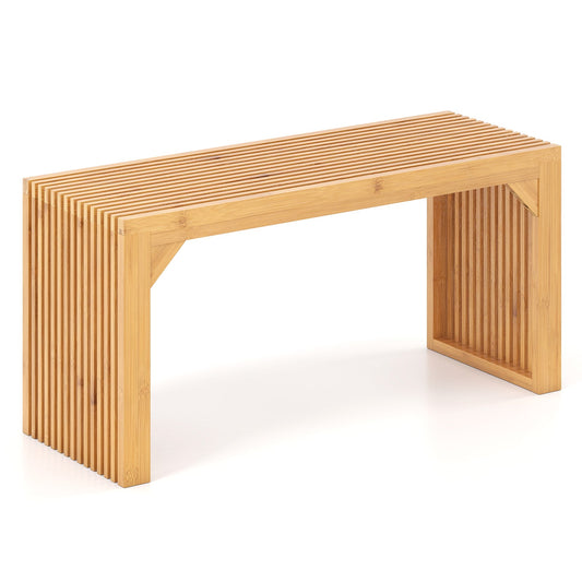 Bamboo Dining Bench, 90cm Long Entryway Bench