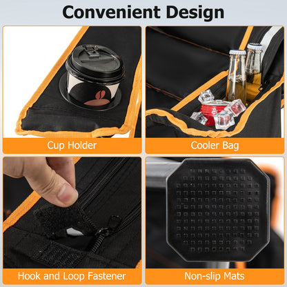 Folding Camping Chair with Footrest, Camping Lounge Chair with Adjustable Backrest