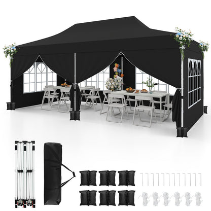 3 x 6 M Pop up Canopy with 6 Sidewalls, Outdoor Canopy Tent