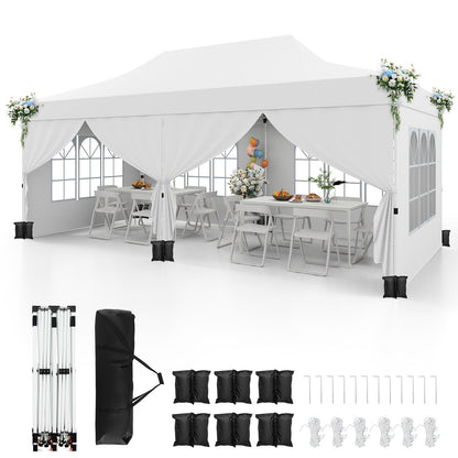 3 x 6 M Pop up Canopy with 6 Sidewalls, Outdoor Canopy Tent