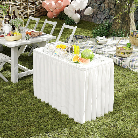 4 FT Folding Ice Table, Portable Outdoor Cooler Table with Drain