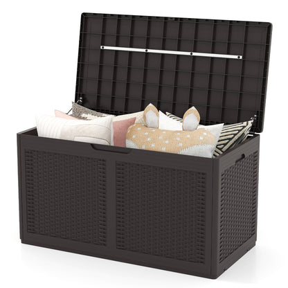 380L Resin Deck Box, Outdoor Waterproof Storage Bench