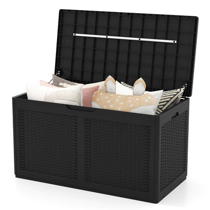 380L Resin Deck Box, Outdoor Waterproof Storage Bench