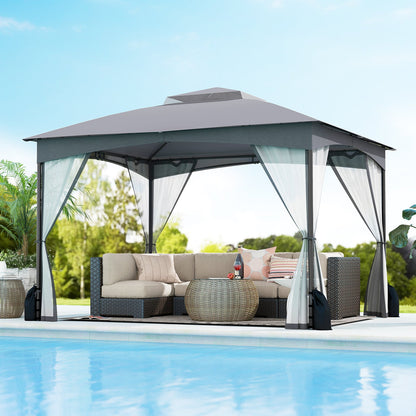 10 X 12 FT Patio Gazebo with Netting Walls