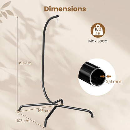 Hammock C-Stand, Heavy Duty Metal Hanging Chair Stand Only