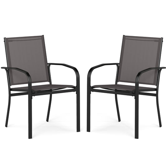 Outdoor Dining Chairs Set of 2 with Breathable Fabric