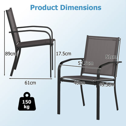 Outdoor Dining Chairs Set of 2 with Breathable Fabric