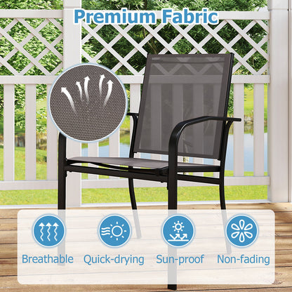 Outdoor Dining Chairs Set of 2 with Breathable Fabric