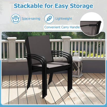 Outdoor Dining Chairs Set of 2 with Breathable Fabric