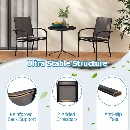 Outdoor Dining Chairs Set of 2 with Breathable Fabric