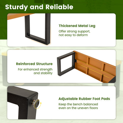 150 CM Long Outdoor Metal Bench w/ Cat House, Scratching Pad