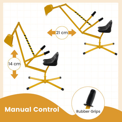 Sand Digger for Kids, Sandbox Toy Digger with 2-Handed Controls & Flexible Shovel