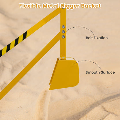 Sand Digger for Kids, Sandbox Toy Digger with 2-Handed Controls & Flexible Shovel