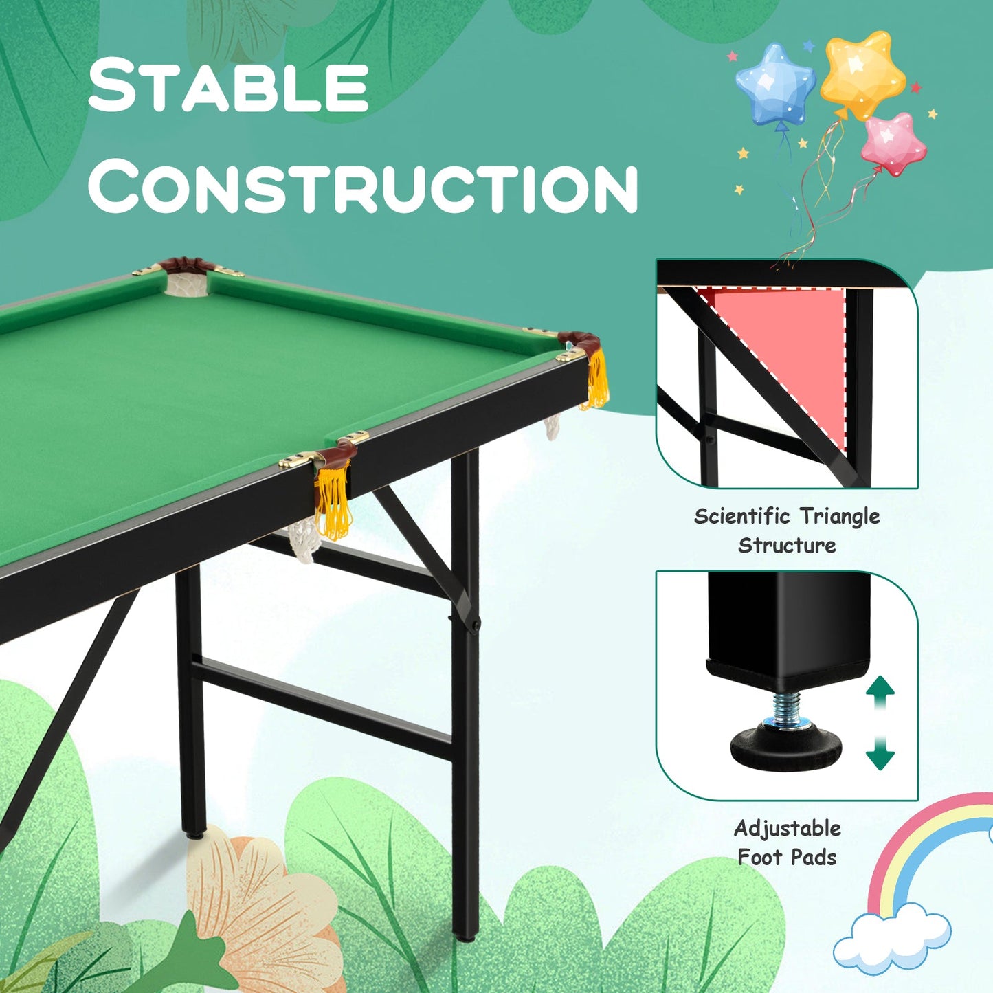 122 CM Folding Billiard/Pool Table Set w/ Accessories