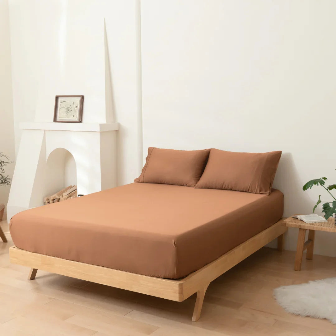 Bamboo Fitted Sheet - Terracotta