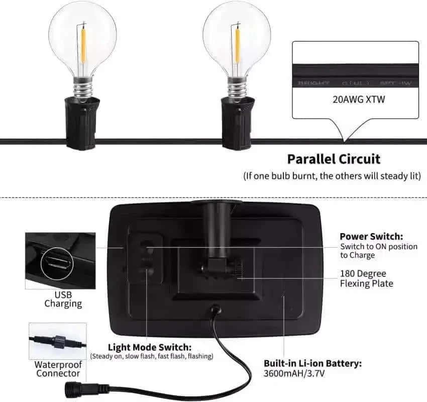 HQ Solar Lighting LED Dimmable Solar G40 Garden Light