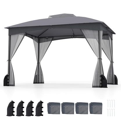 10 X 12 FT Patio Gazebo with Netting Walls