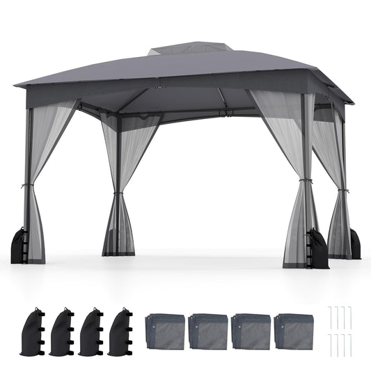 10 X 12 FT Patio Gazebo with Netting Walls