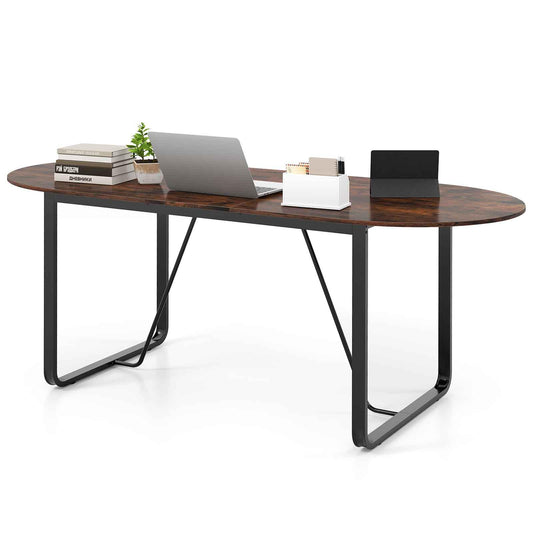 180cm Conference Table, Large Oval Meeting Table for 10 People