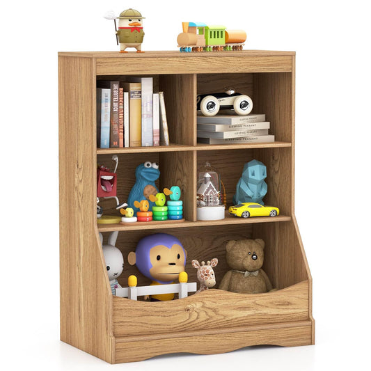 88CM Kids Bookshelf, 5 Cube Storage Shelf, Wooden Bookcase