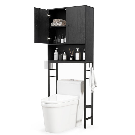 ver The Toilet Storage Cabinet, Free Standing Toilet Rack w/ 2 Doors