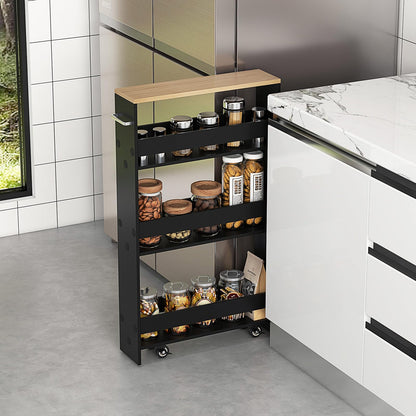 Giantex 4-Tier Slim Storage Cart, Narrow Mobile Serving Cart
